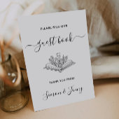 Minimalistische gastenboek bruiloft teken Sjabloon Kaart