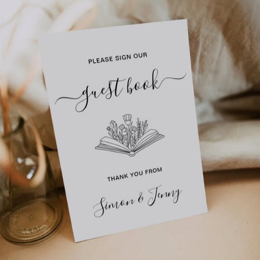 Minimalistische gastenboek bruiloft teken Sjabloon Kaart