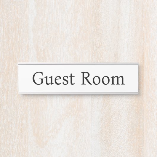 Minimalistische gastenkamer deurbordje (Voorkant)
