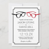 Minimalistische Gay Bruiloft Twee glazen Classic I Kaart (Voorkant)