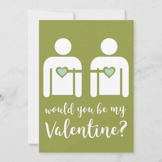 Minimalistische Gay LBGTQ+ Valentijnsdag kaart (Voorkant)