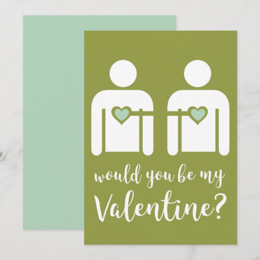 Minimalistische Gay LBGTQ+ Valentijnsdag kaart (Voorkant / Achterkant)