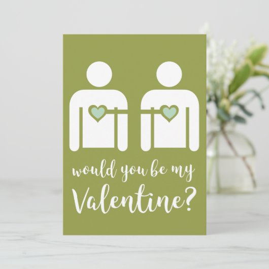 Minimalistische Gay LBGTQ+ Valentijnsdag kaart (Staand voorkant)