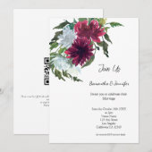 Minimalistische Gay LGBGQ QR Code Bloemen Bruiloft Kaart (Voorkant / Achterkant)