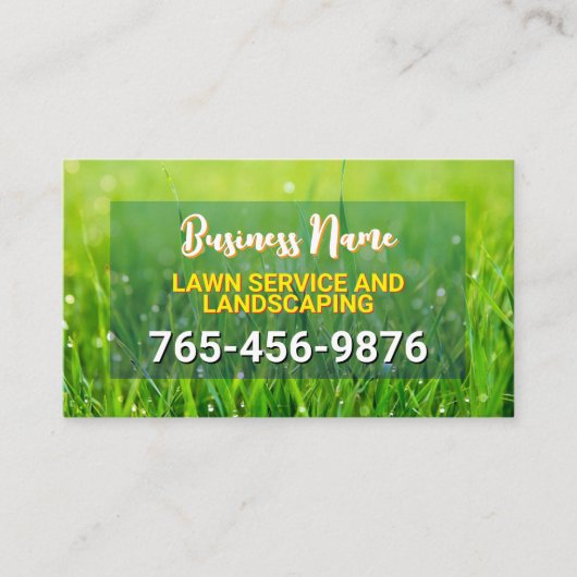 Minimalistische gazonverzorging en landschapsarchi visitekaartje (Voorkant)