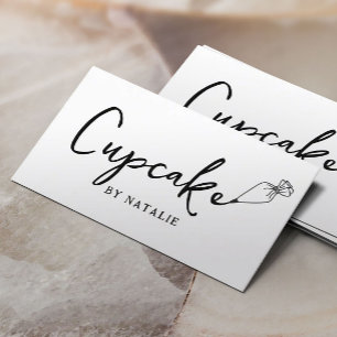 Minimalistische gebak Cupcake Eenvoudige bakkerij Visitekaartje