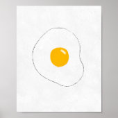 Minimalistische gebakken ei muur kunst. keuken gra poster (Voorkant)