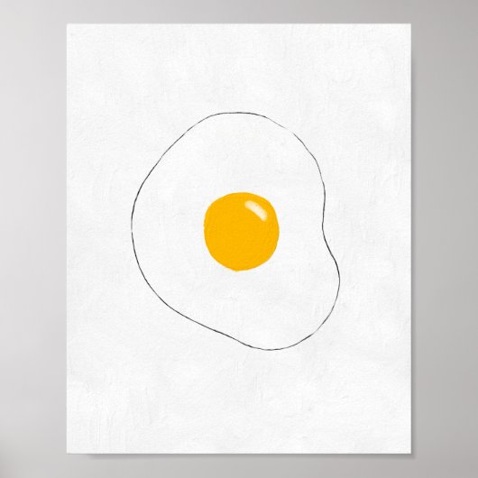 Minimalistische gebakken ei muur kunst. keuken gra poster (Voorkant)