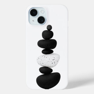 Minimalistische Gebalanceerde Zen Stenen Mindfulne iPhone 15 Case