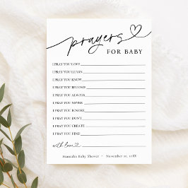 Minimalistische gebeden en wensen voor Baby Kaart