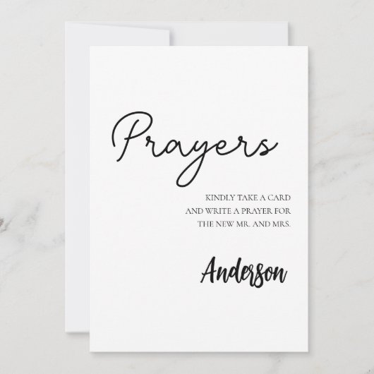 Minimalistische gebeden voor bruid en bruidegom te kaart (Voorkant)
