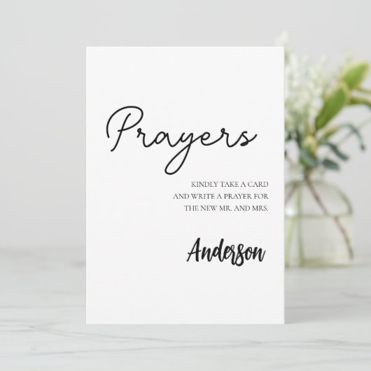 Minimalistische gebeden voor bruid en bruidegom te kaart (Staand voorkant)