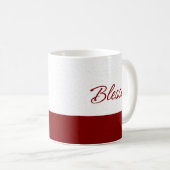 Minimalistische Geblessed Burgundy Script Kunst Koffiemok (Voorkant rechts)