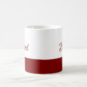 Minimalistische Geblessed Burgundy Script Kunst Koffiemok (Center)