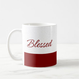 Minimalistische Geblessed Burgundy Script Kunst Koffiemok