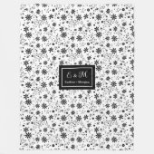 Minimalistische gebloemde deken monogram grijs tin (Voorkant)
