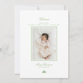 Minimalistische Geboorteaankondiging Kerst Kaart (Voorkant)