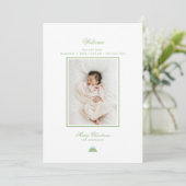 Minimalistische Geboorteaankondiging Kerst Kaart (Staand voorkant)