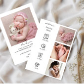 Minimalistische geboorteaankondiging met fotocolla kaart