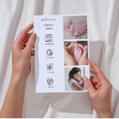 Minimalistische geboorteaankondiging met fotocolla kaart