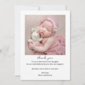 Minimalistische geboorteaankondiging met fotocolla kaart (Achterkant)