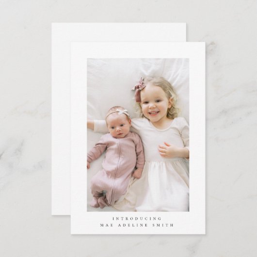 minimalistische geboorteaankondiging na kaart (Voorkant / Achterkant)