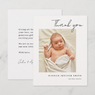 Minimalistische geboortekaart babyfoto kaart