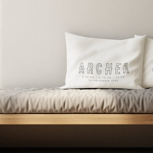 Minimalistische geboortestatus accent kussen