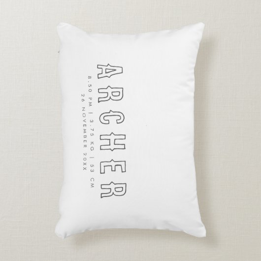 Minimalistische geboortestatus accent kussen (Voorkant(Verticaal))