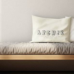 Minimalistische geboortestatus ECRU Accent Kussen