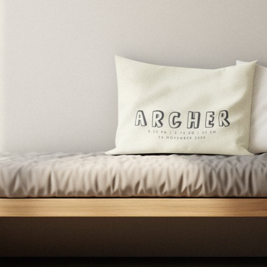 Minimalistische geboortestatus ECRU Accent Kussen