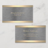 Minimalistische geborsteld metaal gouden band visitekaartje (Voorkant / Achterkant)