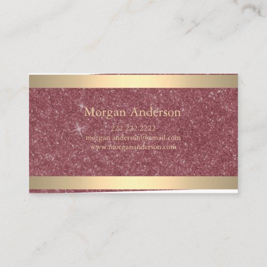 Minimalistische geborsteld metaal gouden band visitekaartje (Achterkant)