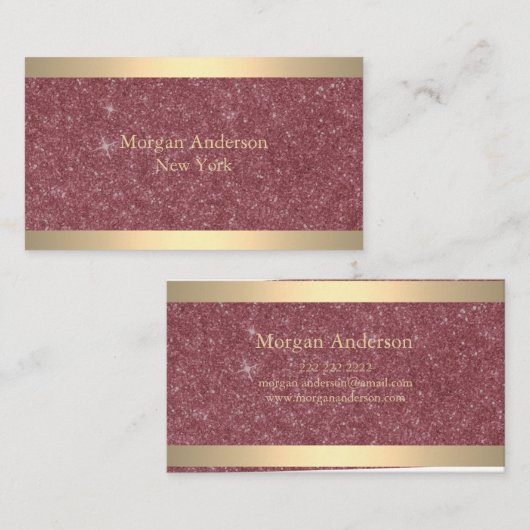 Minimalistische geborsteld metaal gouden band visitekaartje (Voorkant / Achterkant)