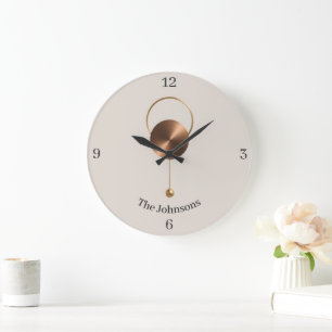 Minimalistische Geborstelde Bronzen Maatwerk Monog Grote Klok