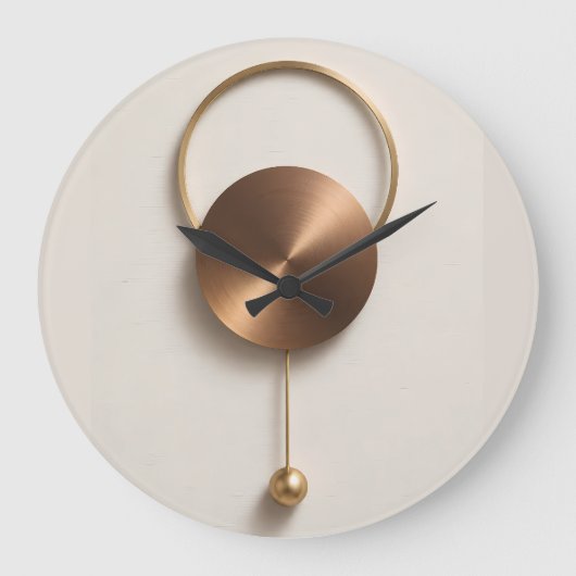 Minimalistische Geborstelde Bronzen Sculpturale Ac Grote Klok (Voorkant)