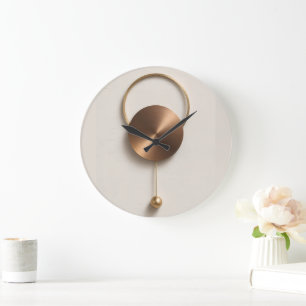 Minimalistische Geborstelde Bronzen Sculpturale Ac Grote Klok