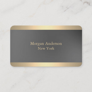 Minimalistische geborstelde metalen gouden rand visitekaartje