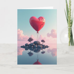 Minimalistische Gebroken Hart Kaart