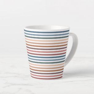 Minimalistische Gedempte Regenbooglijnen Latte Mok