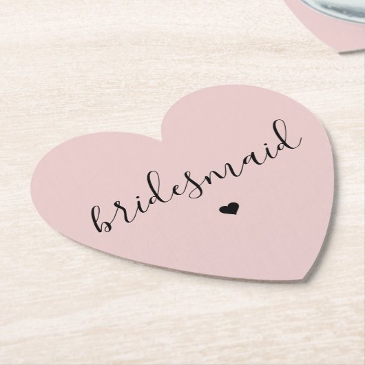 Minimalistische gedempte roze bruidsmeisje cadeaus kartonnen onderzetters (Gekanteld)