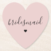 Minimalistische gedempte roze bruidsmeisjes cadeau kartonnen onderzetters (Voorkant)
