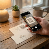 Minimalistische gedempte tonen QR-code wildlowers  Informatiekaartje