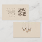 Minimalistische gedempte tonen QR-code wildlowers  Informatiekaartje (Voorkant / Achterkant)