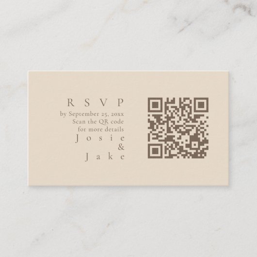 Minimalistische gedempte tonen QR-code wildlowers Informatiekaartje (Voorkant)