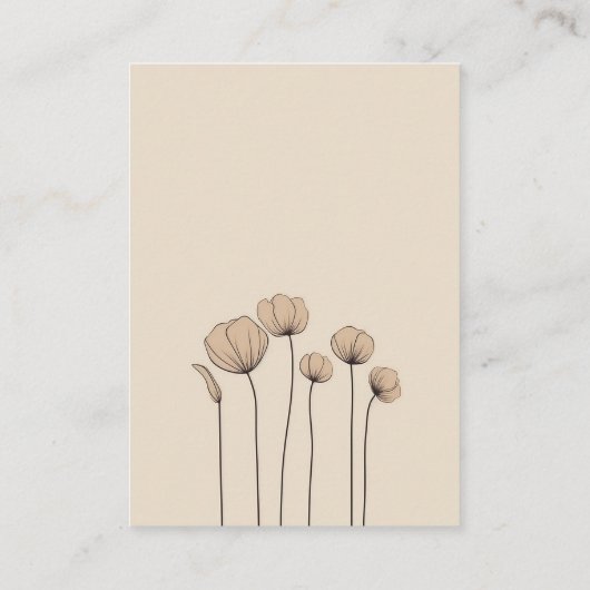 Minimalistische gedempte tonen wildbloemen RSVP QR Informatiekaartje (Achterkant)