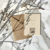 Minimalistische gedempte tonen wildbloemen RSVP QR Informatiekaartje