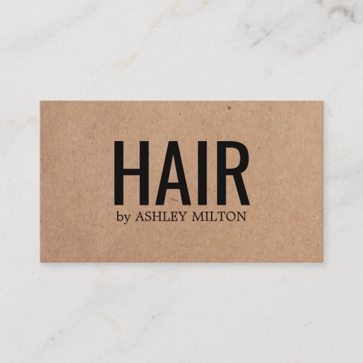 Minimalistische gedrukte Kraft Black Bold Hair Sal Visitekaartje (Voorkant)