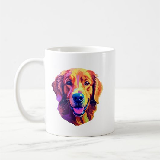 Minimalistische gedurfde kleur vreugdevolle hond l koffiemok (Links)