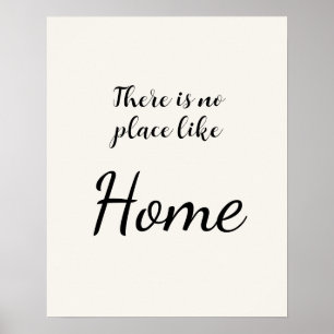 Minimalistische Geen Plaats Als Thuis Wit Poster